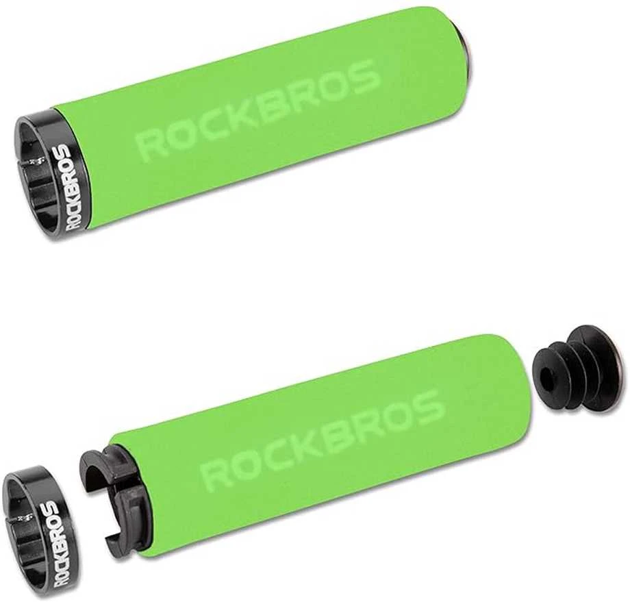 Rockbros BT1001GNBK kempininės dviračio vairo rankenėlės – žalios ir juodos spalvos