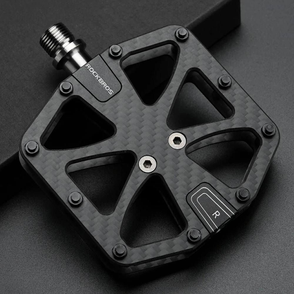Rockbros C525 anglies pluošto platforminiai dviračių pedalai - Juodas