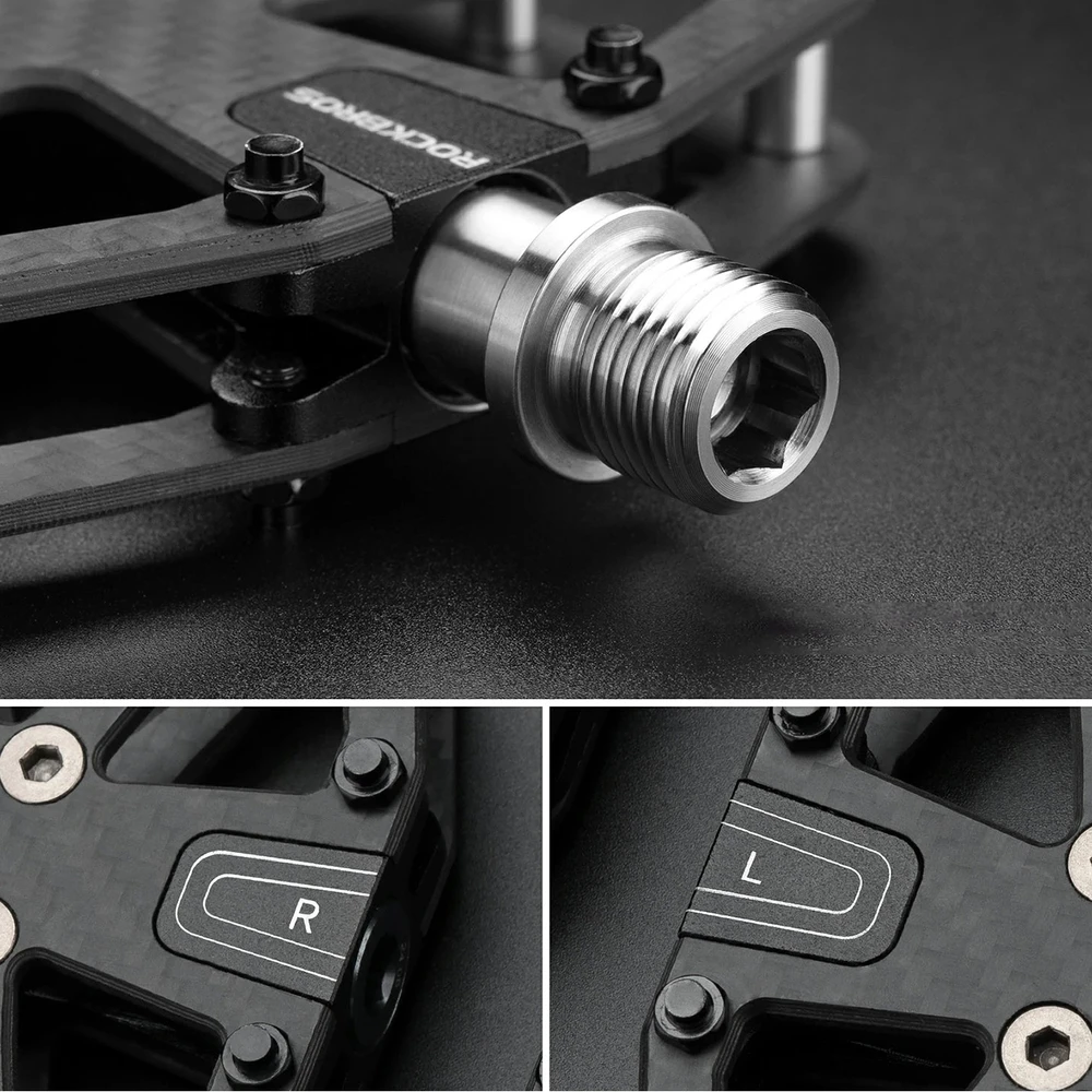 Rockbros C525 anglies pluošto platforminiai dviračių pedalai - Juodas