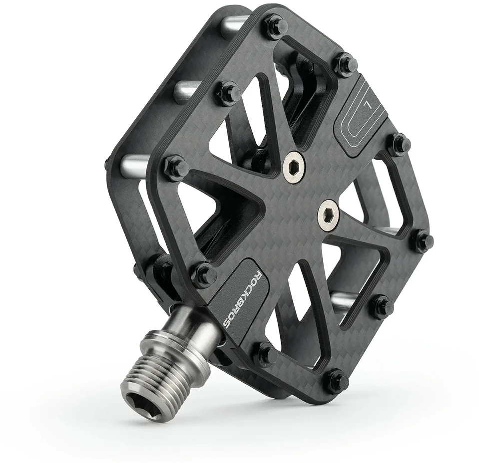 Rockbros C525 anglies pluošto platforminiai dviračių pedalai - Juodas