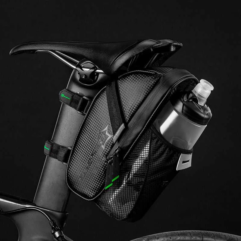 Rockbros C7-1 waterproof dviračio krepšys with saddle mounting 1.5l – juodos spalvos