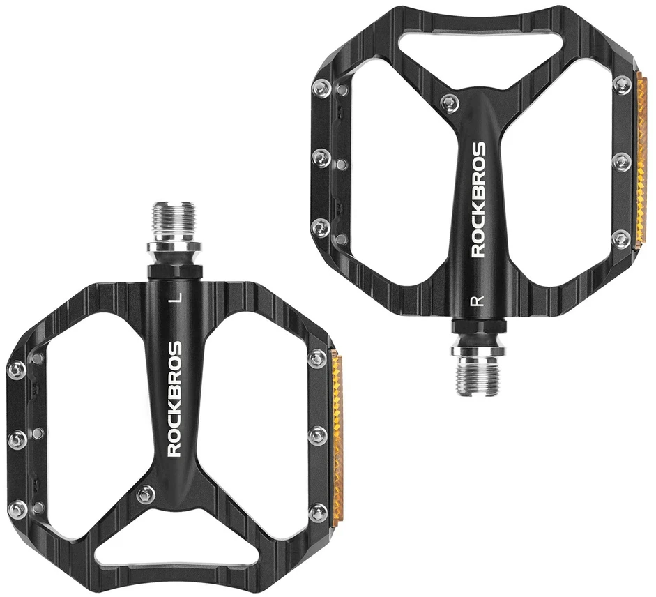 Rockbros C700 atspindintys aliuminio platforminiai dviračių pedalai - Juodas
