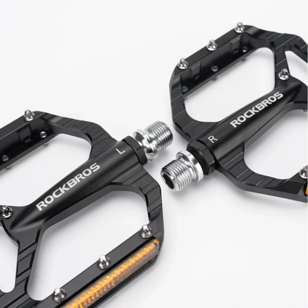 Rockbros C700 atspindintys aliuminio platforminiai dviračių pedalai - Juodas