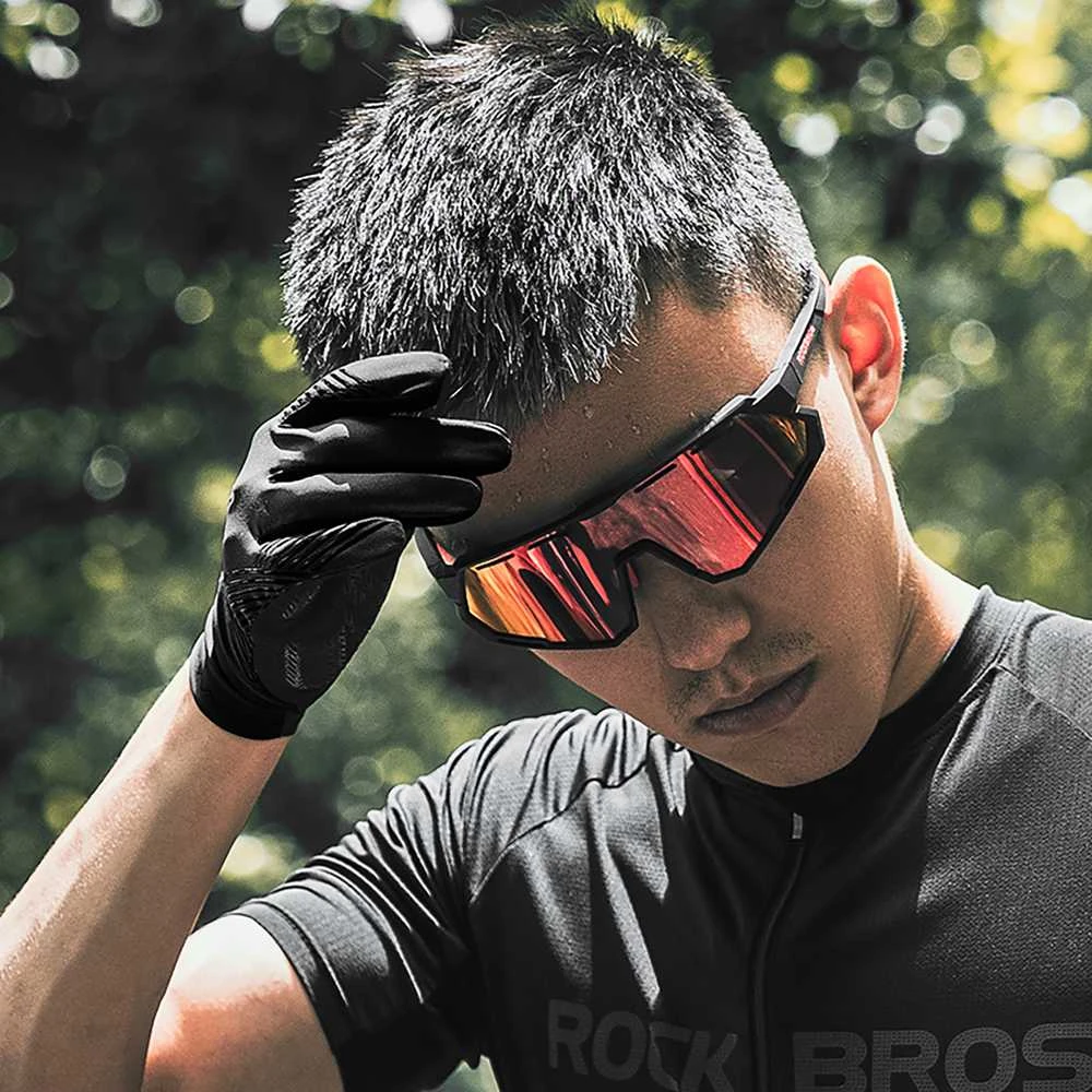 Rockbros cycling pirštinės spring/summer/autumn, full, size: L – juodos spalvos