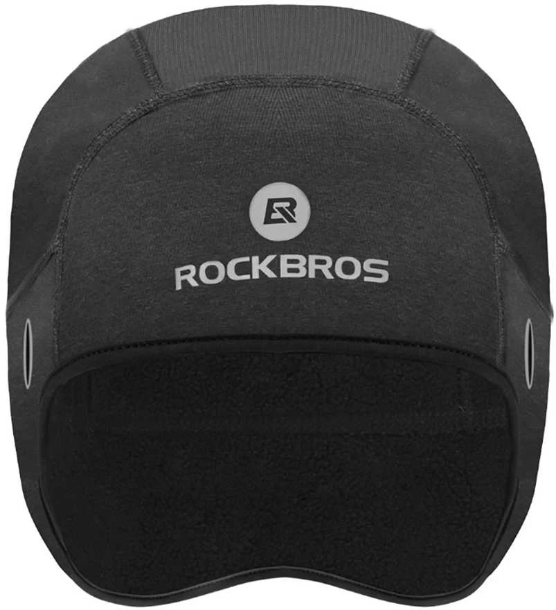 Rockbros Dala žiemos dviračių šalmo kepuraitė su skylutėmis akiniams – pilka