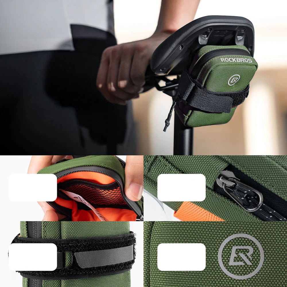 Rockbros F006 bicycle saddle bag 0.35 l - žalias