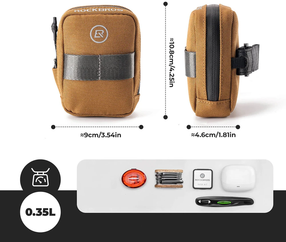 Rockbros F006 bicycle saddle bag 0.35 l - ruda