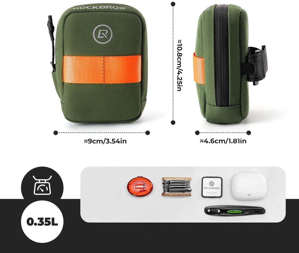 Rockbros F006 bicycle saddle bag 0.35 l - žalias