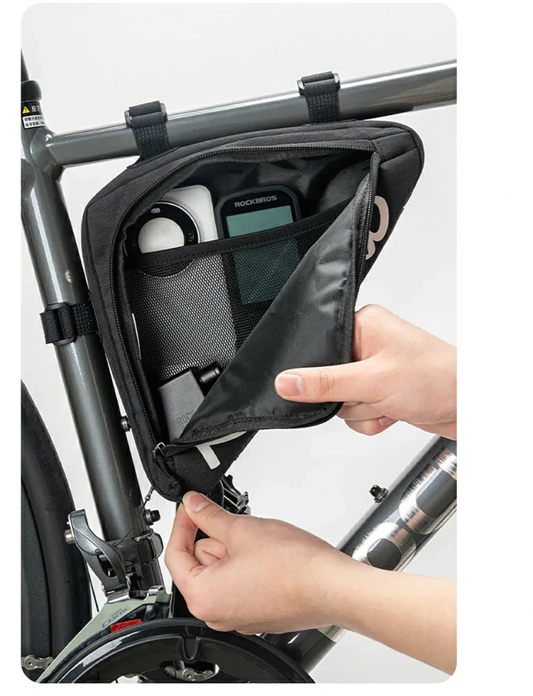 Rockbros G002 Flash Journey Triangle Frame Bike Bag 1.4L - Juodas