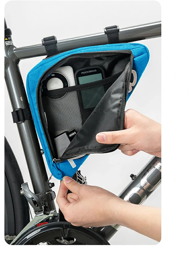 Rockbros G002 „Flash Journey“ trikampio rėmo dviračio krepšys 1,4 l - Mėlyna