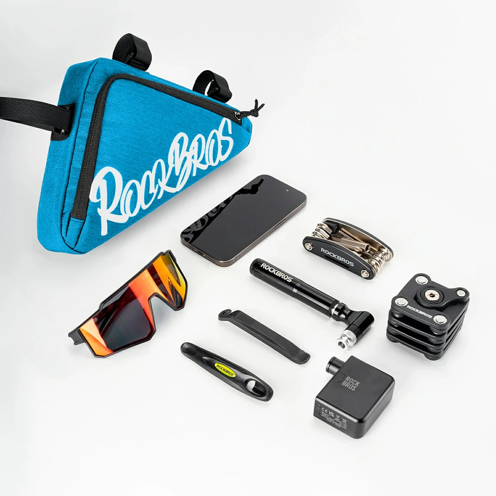 Rockbros G002 „Flash Journey“ trikampio rėmo dviračio krepšys 1,4 l - Mėlyna