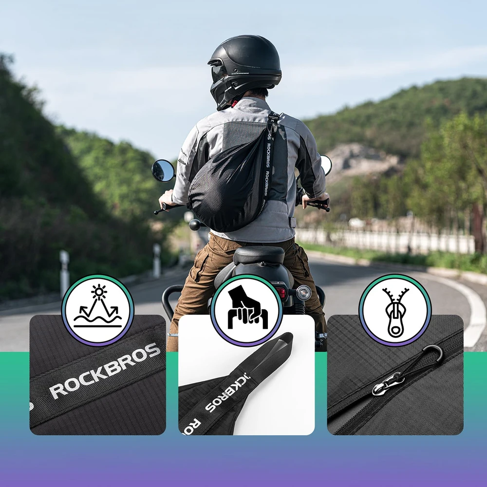 Rockbros H34 kuprinė su šalmo laikikliu - Juodas