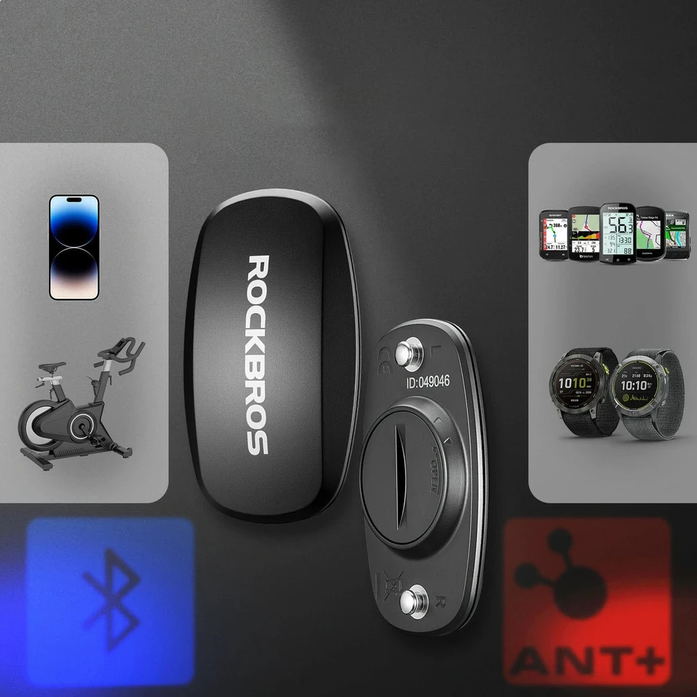 Rockbros HRM812 Bluetooth ANT+ IP67 Heart Rate Monitorius Belt - Juodas