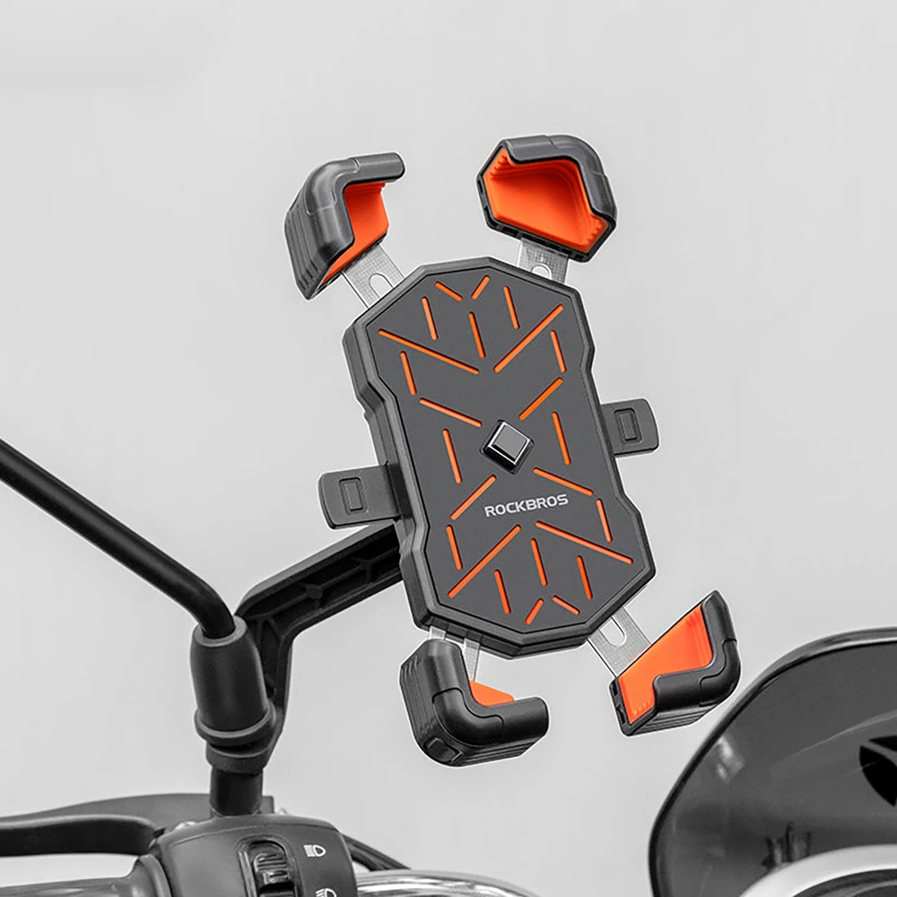 Rockbros HW-117 Handlebar Clamp Phone Holder - Juodas and Oranžinis