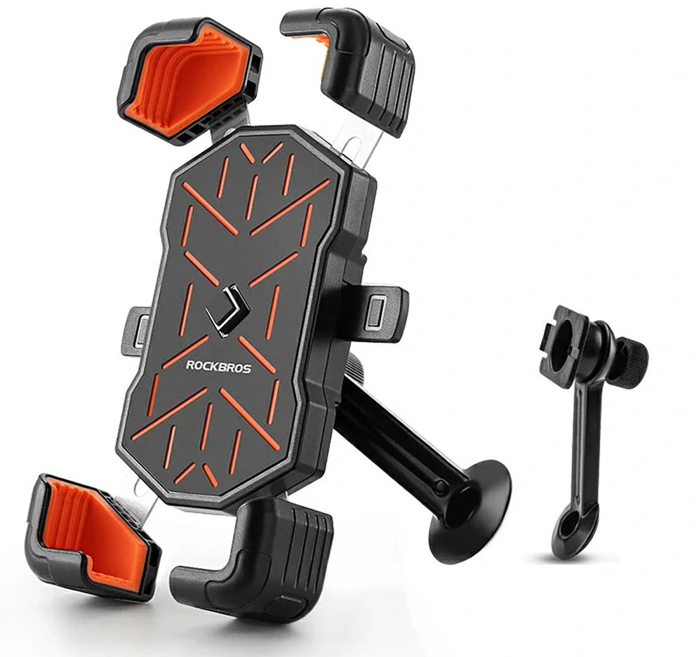 Rockbros HW-117 Handlebar Clamp Phone Holder - Juodas and Oranžinis
