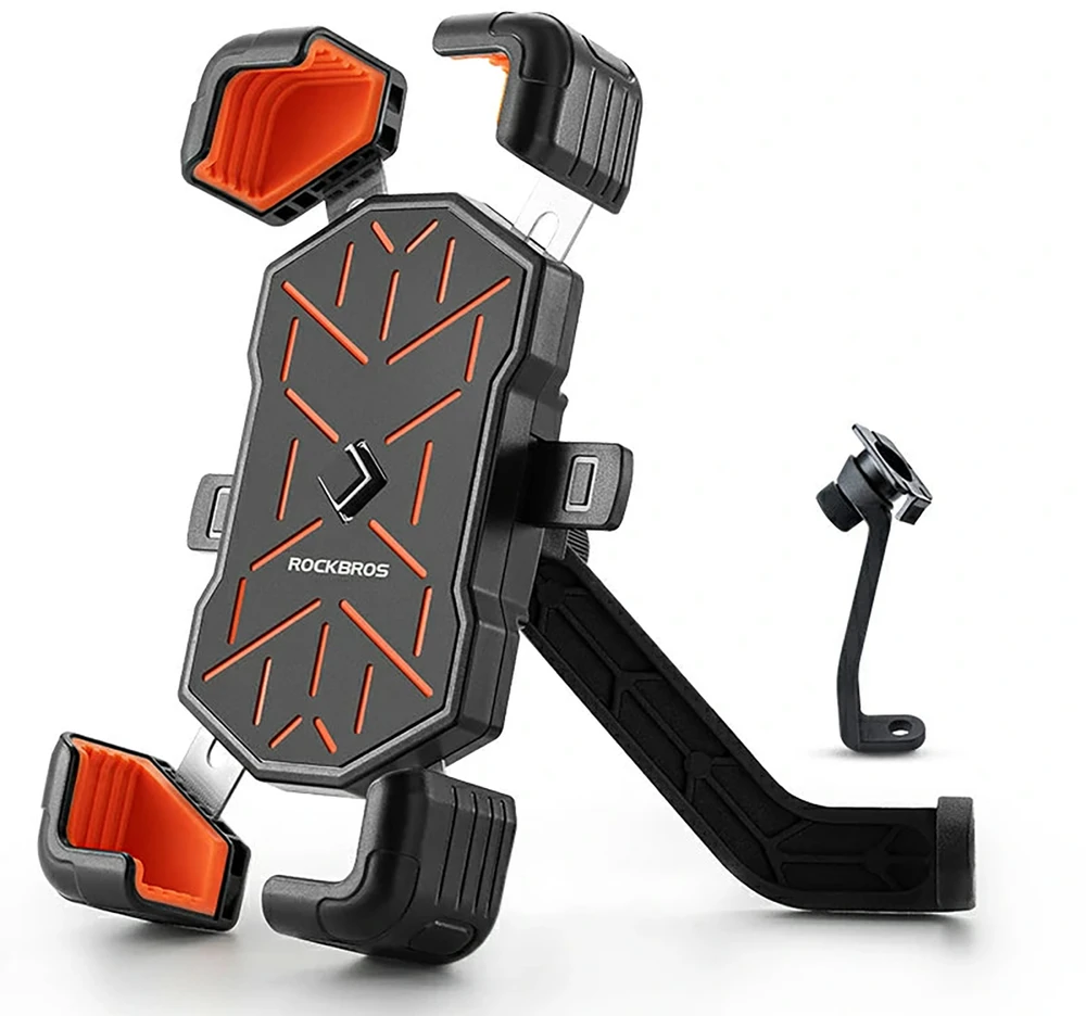 Rockbros HW-117 Handlebar Clamp Phone Holder - Juodas and Oranžinis