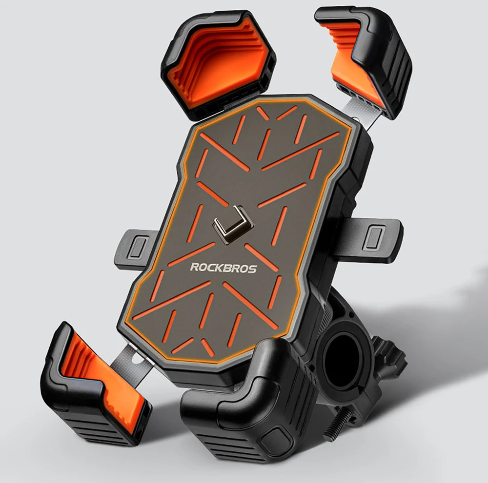 Rockbros HW-117 Handlebar Clamp Phone Holder - Juodas and Oranžinis