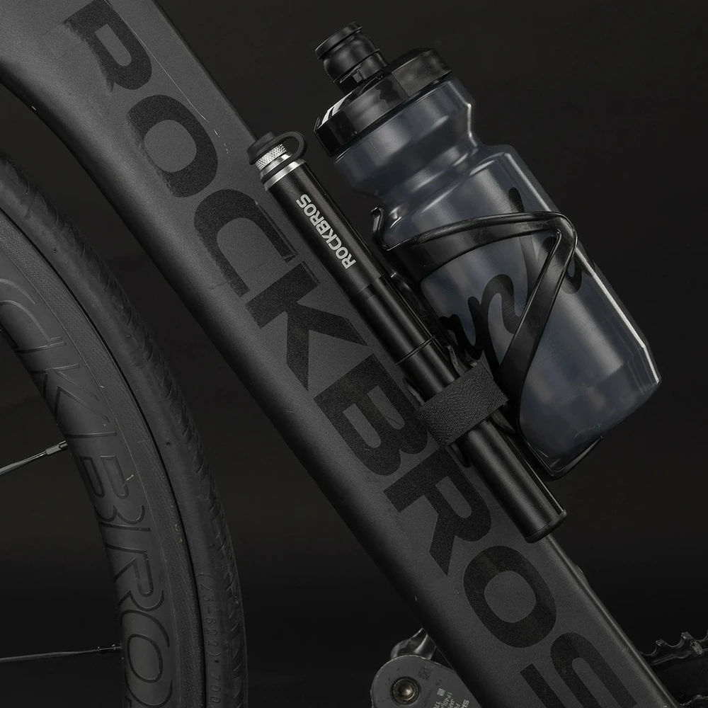 Rockbros JG-PB-004 lightweight bicycle pump with pressure gauge - juodas