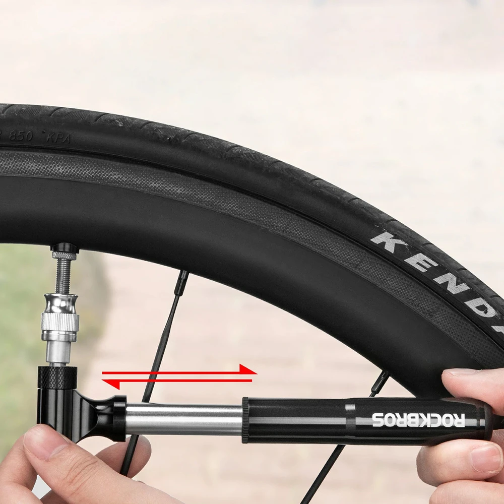 Rockbros JG-PB-11 130 PSI dviračio pompa su rankena ir adatėle - Juodas