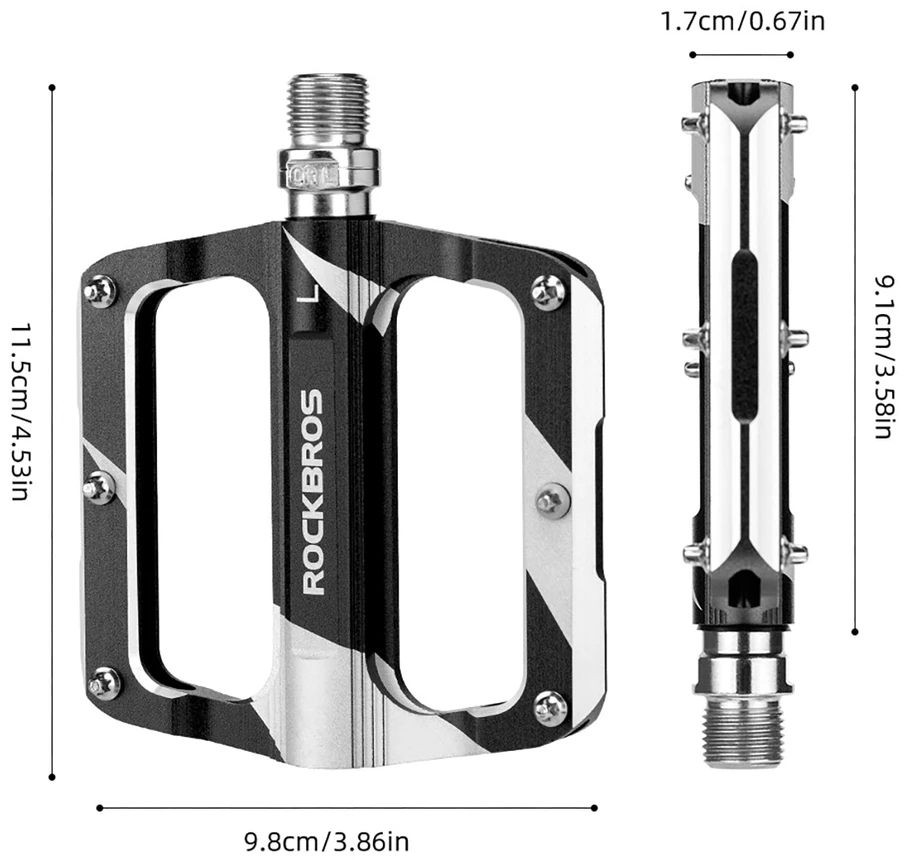 Rockbros K306-BK MTB Aluminum Bicycle Pedals - Juodas