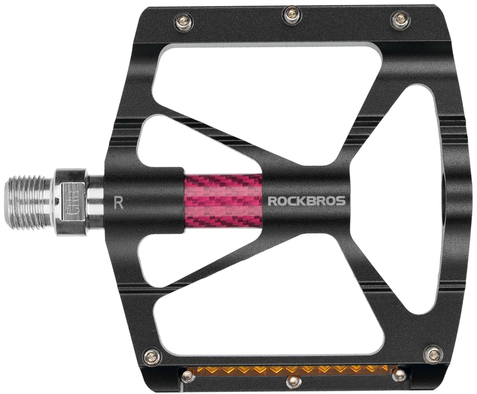 Rockbros K307PT aliuminio atspindinčios platformos dviračių pedalai - Juodas