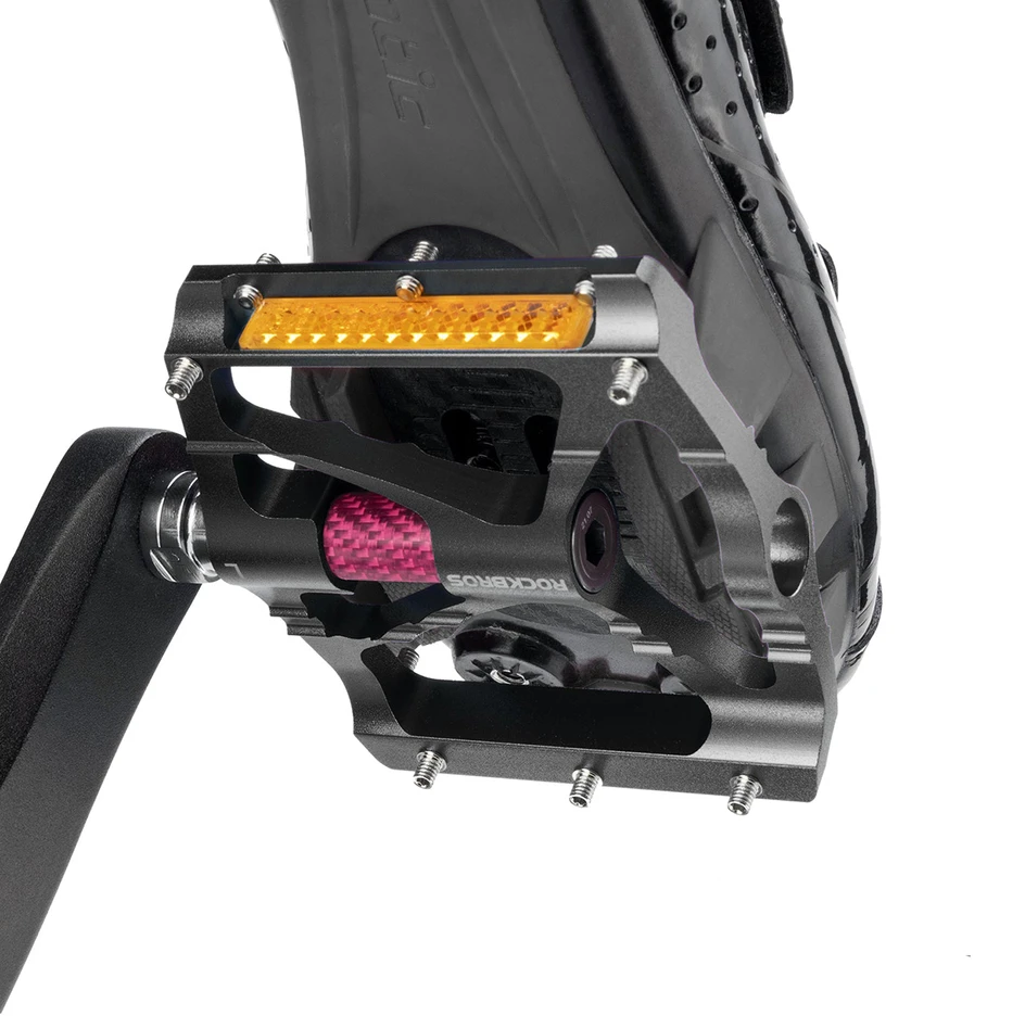 Rockbros K307PT aliuminio atspindinčios platformos dviračių pedalai - Juodas