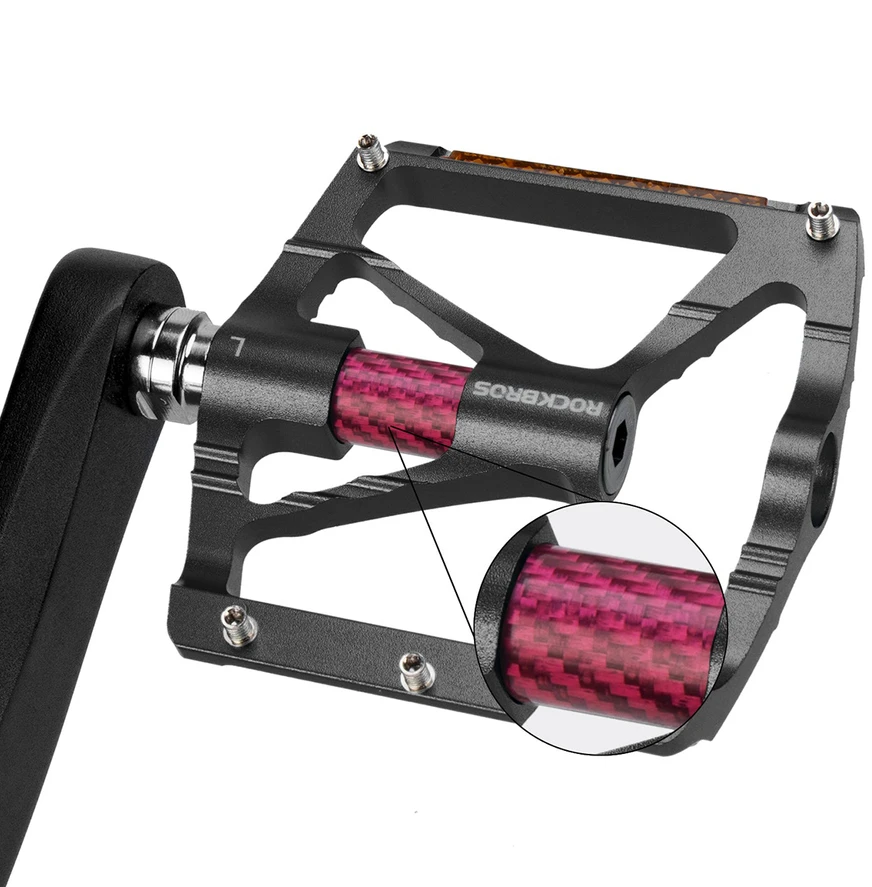 Rockbros K307PT aliuminio atspindinčios platformos dviračių pedalai - Juodas