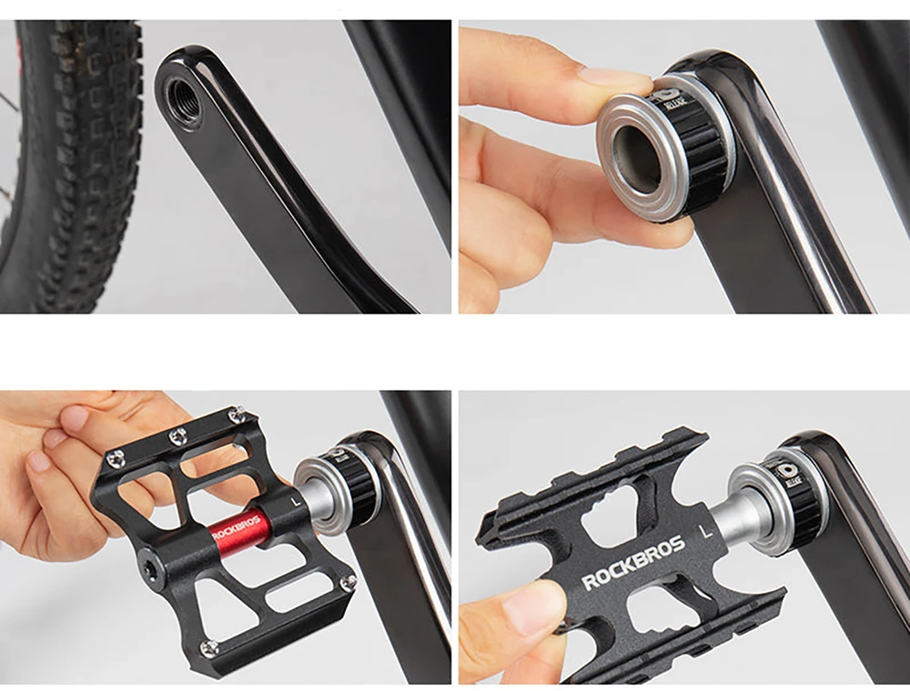 Rockbros K3462F-BK Nuimami greito atleidimo dviračių pedalai - Juodas