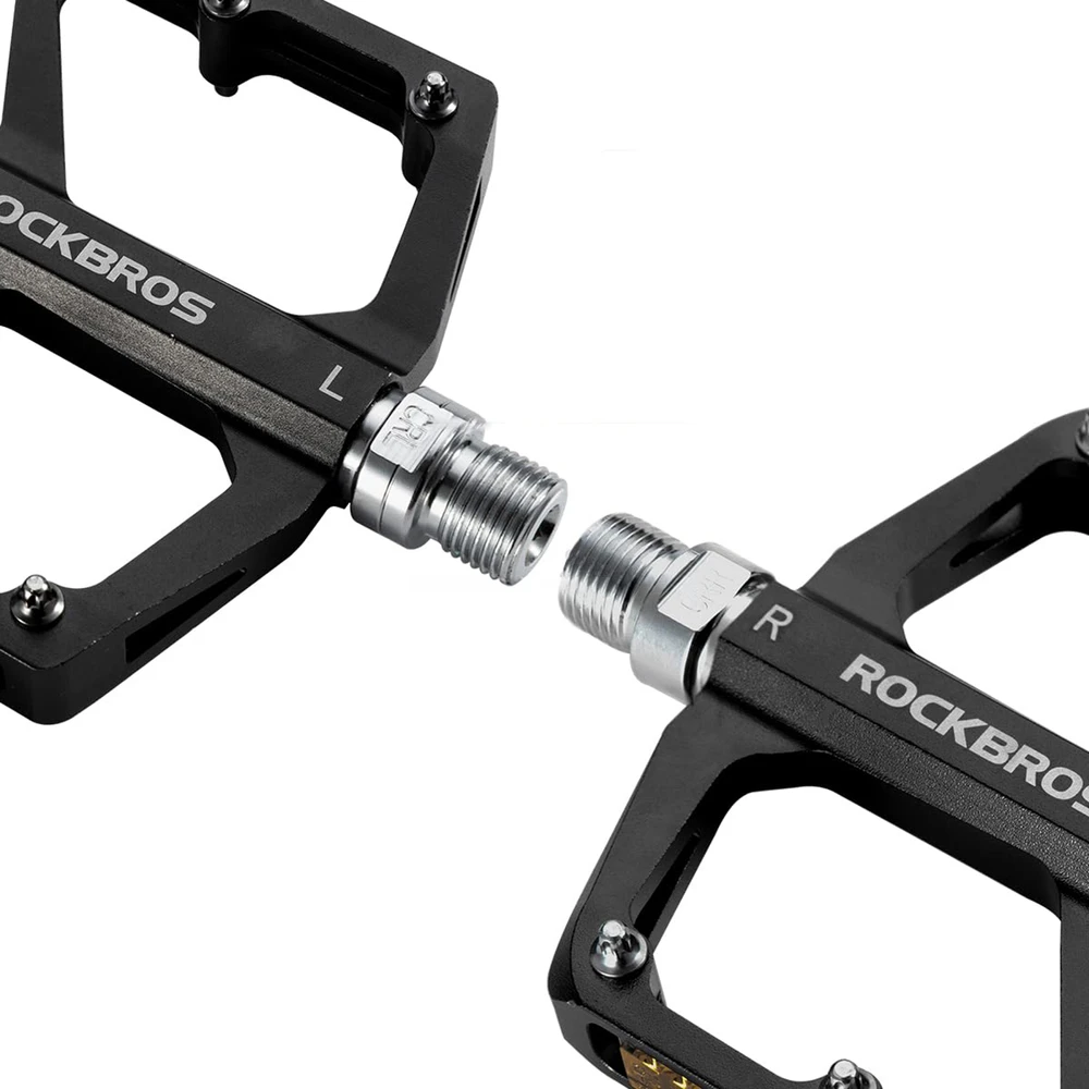 Rockbros K371 Atspindintys aliuminio dviračių pedalai su sandariais guoliais - Juodas