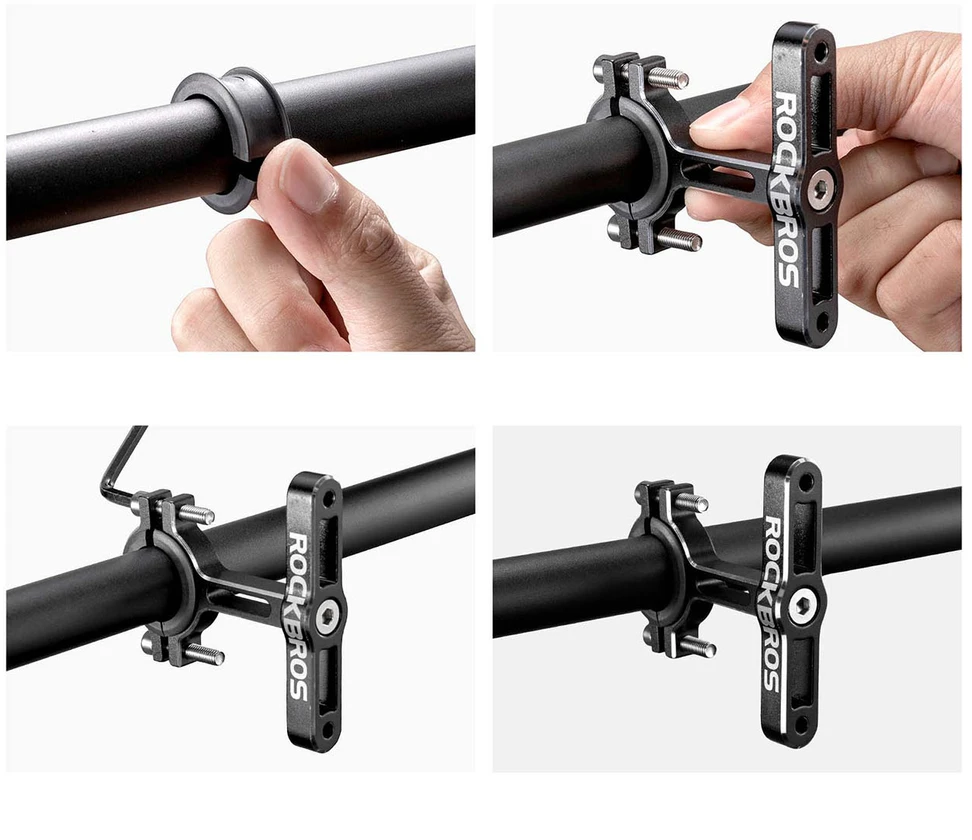 Rockbros KS-415 Aluminum Adjustable Bottle Cage Adapteris - Juodas