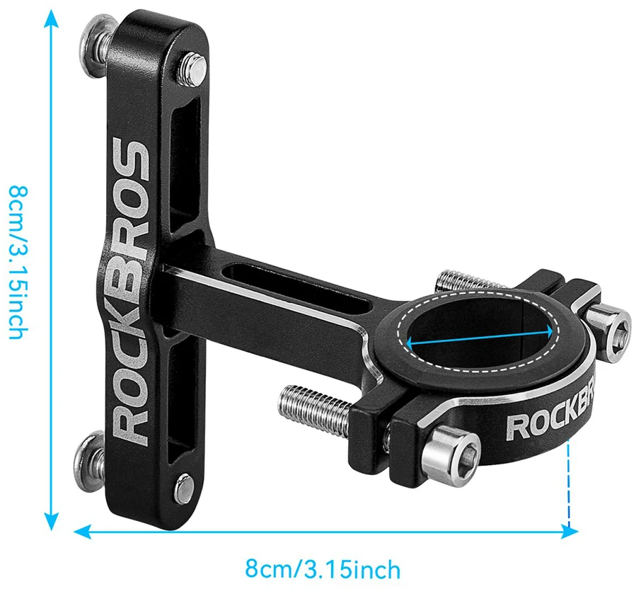 Rockbros KS-416 Adjustable Aluminum Bottle Cage Adapteris - Juodas