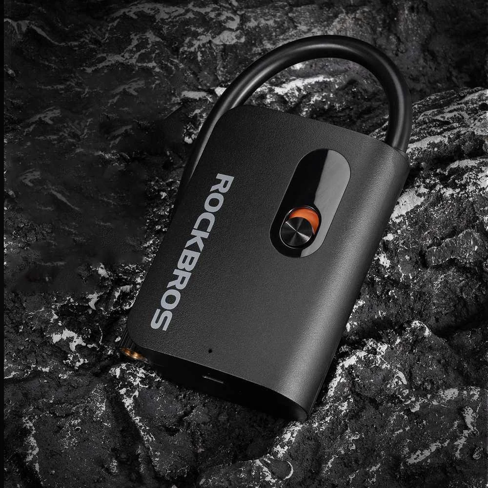 Rockbros L1 Mini belaidis siurblys 70 psi kompresorius 200 mm Schrader žarnos ilgis - juodas