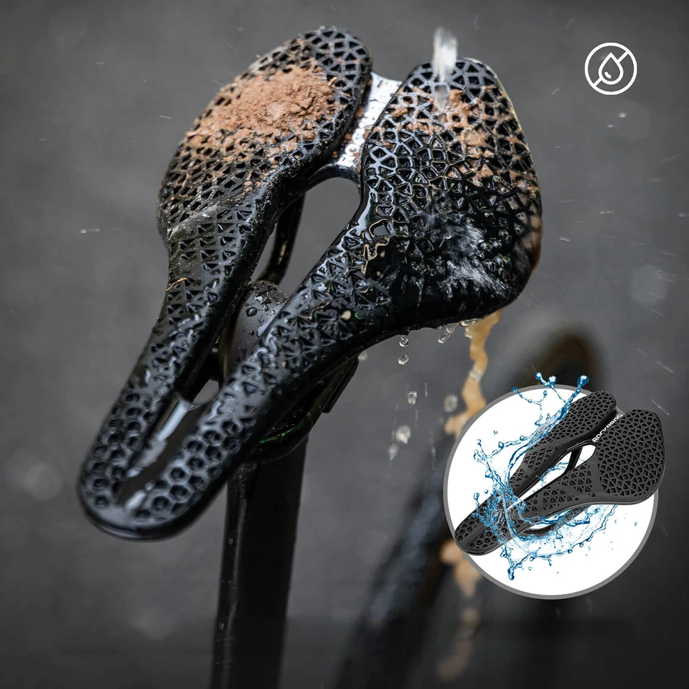 Rockbros LF0214 Anatomical 3D Atsparus vandeniui Bicycle Saddle - Juodas