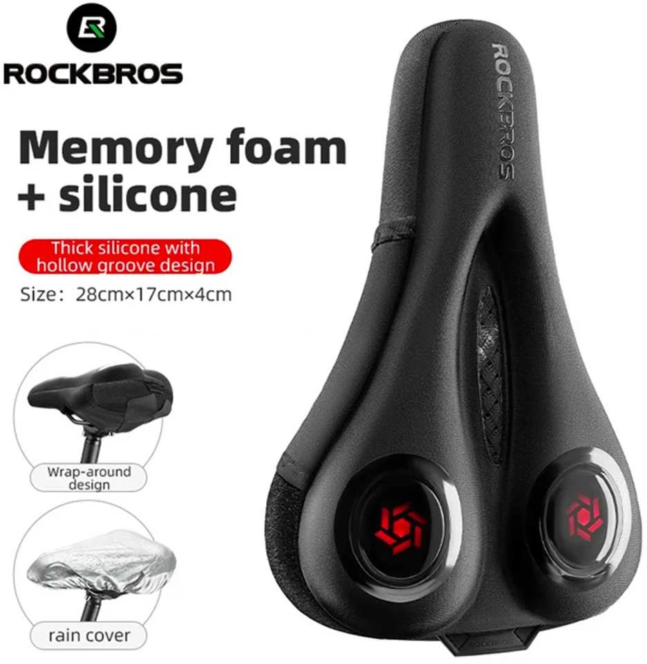 Rockbros LF044R saddle cover + rain cover – juodos spalvos and red