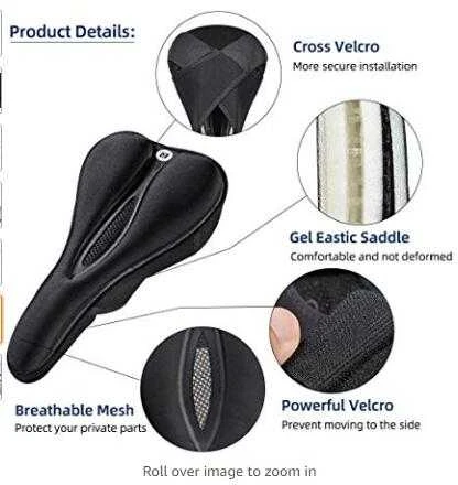 Rockbros LF047-B silicone gel bicycle seat cover dydis L – juodos spalvos