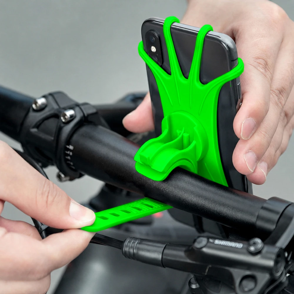 Rockbros LF436 Handlebar Clamp Phone Holder - Žalias