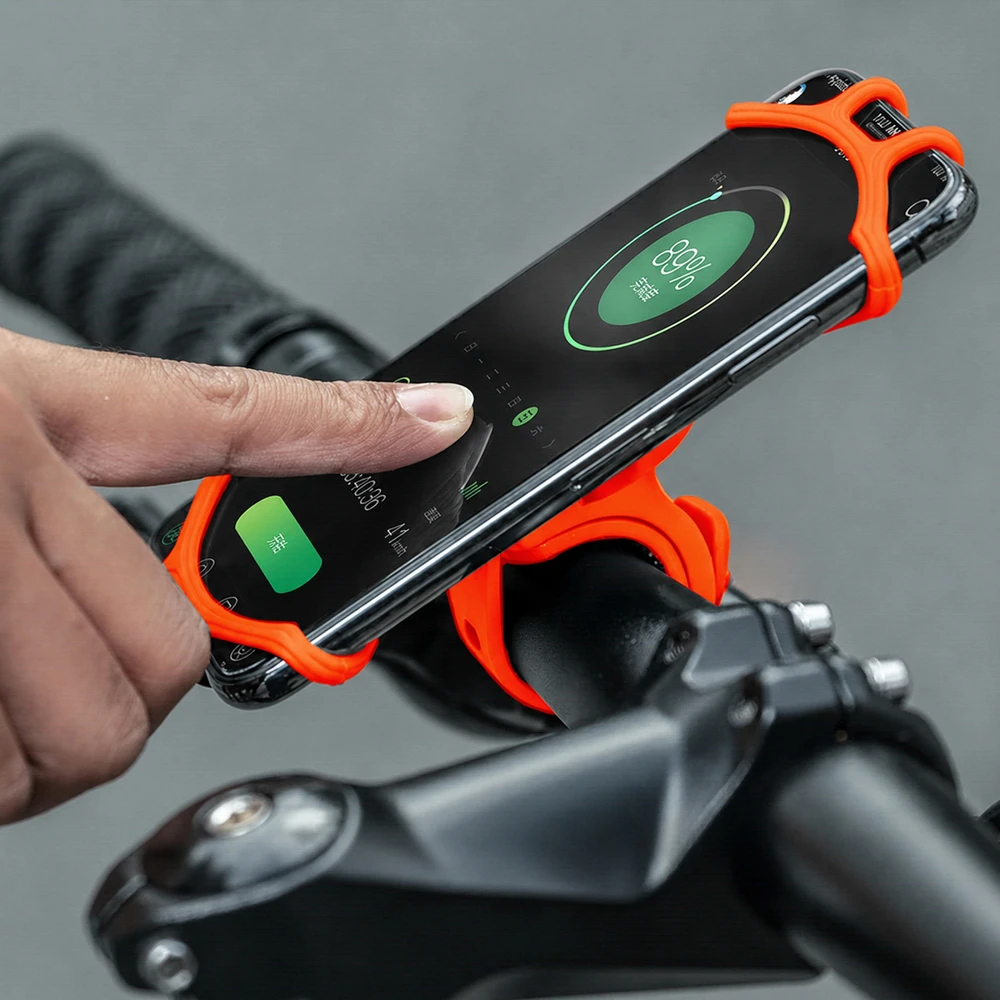 Rockbros LF436 Handlebar Clamp Phone Holder - Oranžinis
