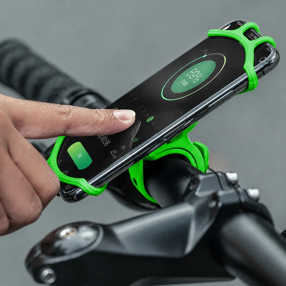 Rockbros LF436 Handlebar Clamp Phone Holder - Žalias