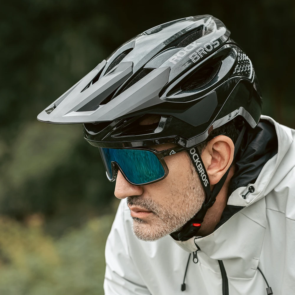 Rockbros LK-99 Kalnų dviratis Helmet with Adjustable Visor and Magnetic Closure 58-62 cm - Juodas