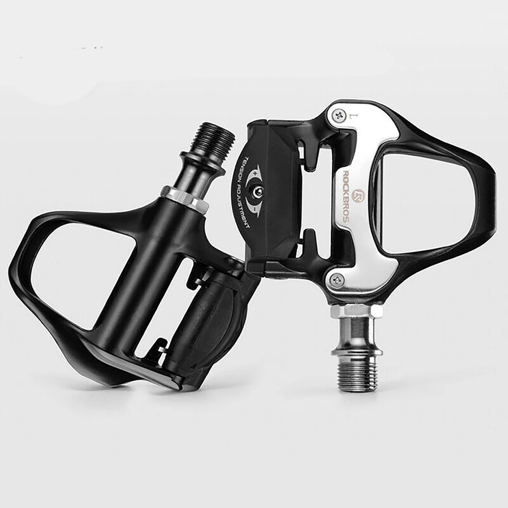 Rockbros LP-RD2BK Shimano SPD-SL Road Pedals with Geltona Cleats - Juodas and Sidabrinis