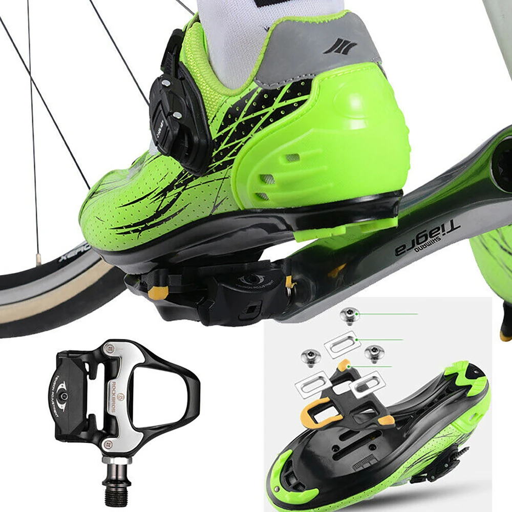 Rockbros LP-RD2BK Shimano SPD-SL Road Pedals with Geltona Cleats - Juodas and Sidabrinis