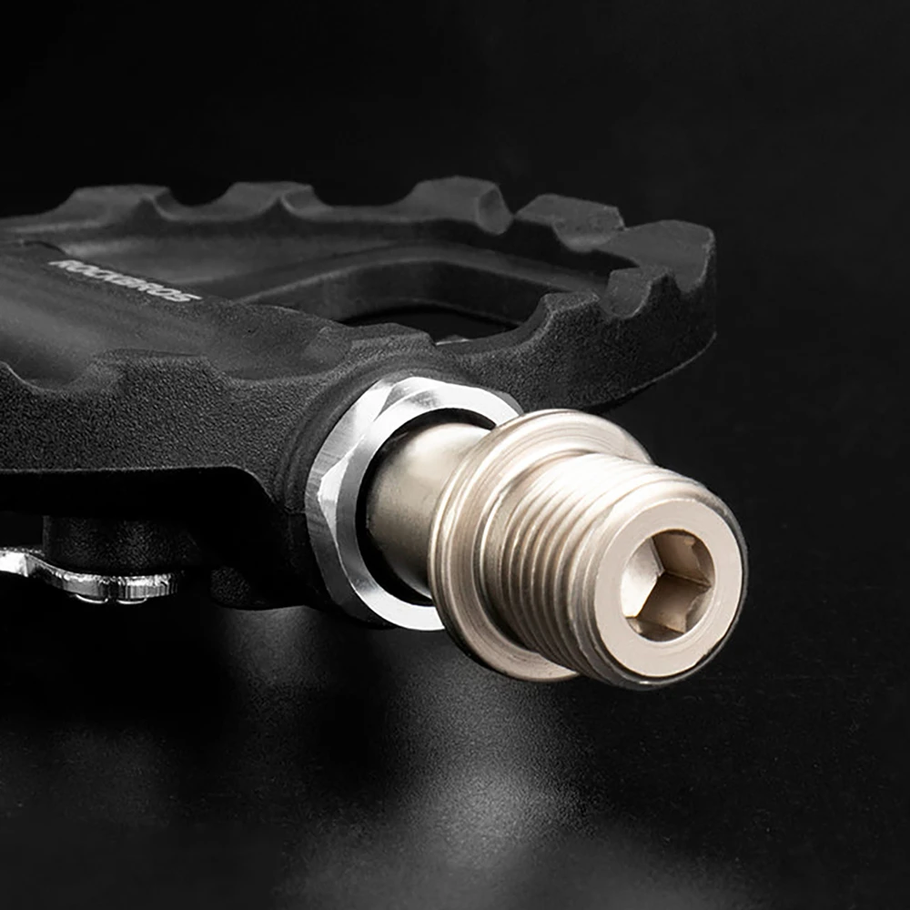 Rockbros M108 nailoniniai dvipusiai dviračių pedalai su pusiau užrakinamu užsegimu - Juodas