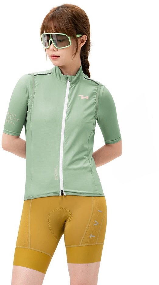 Rockbros MJ008 TVI Women's Cycling Vest Windproof Size S - Žalias