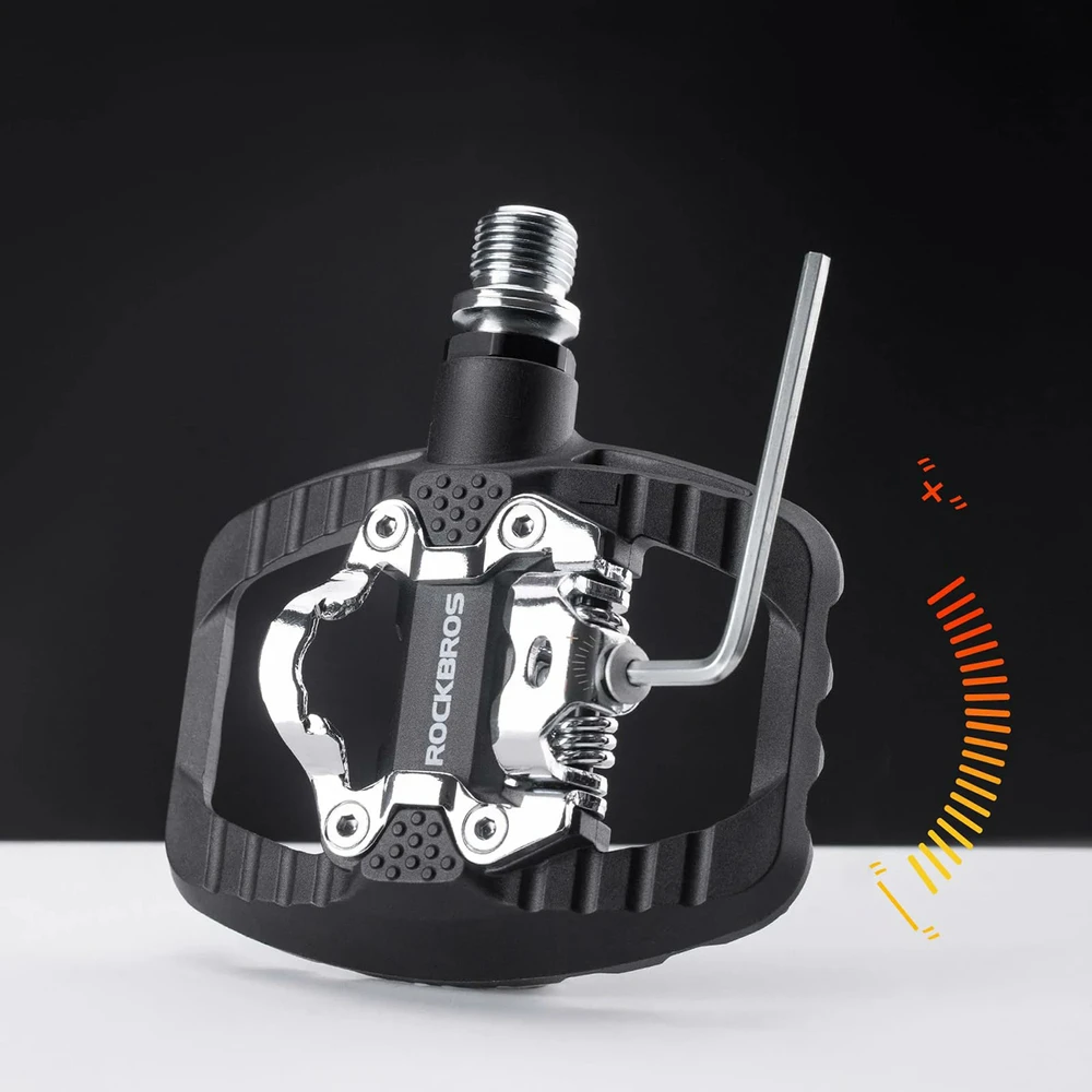 Rockbros PD303 pusiau užrakinami platforminiai dviračių pedalai - Juodas