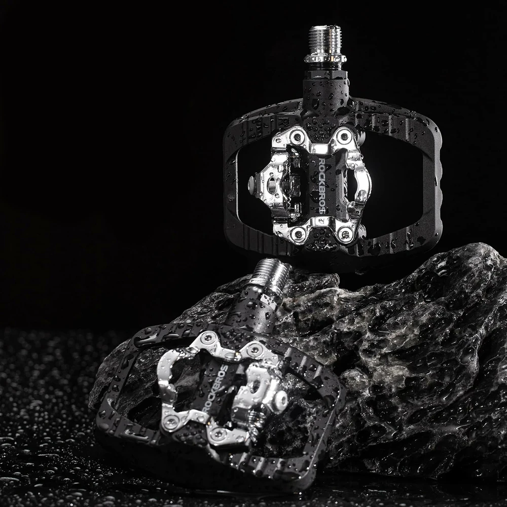 Rockbros PD303 pusiau užrakinami platforminiai dviračių pedalai - Juodas