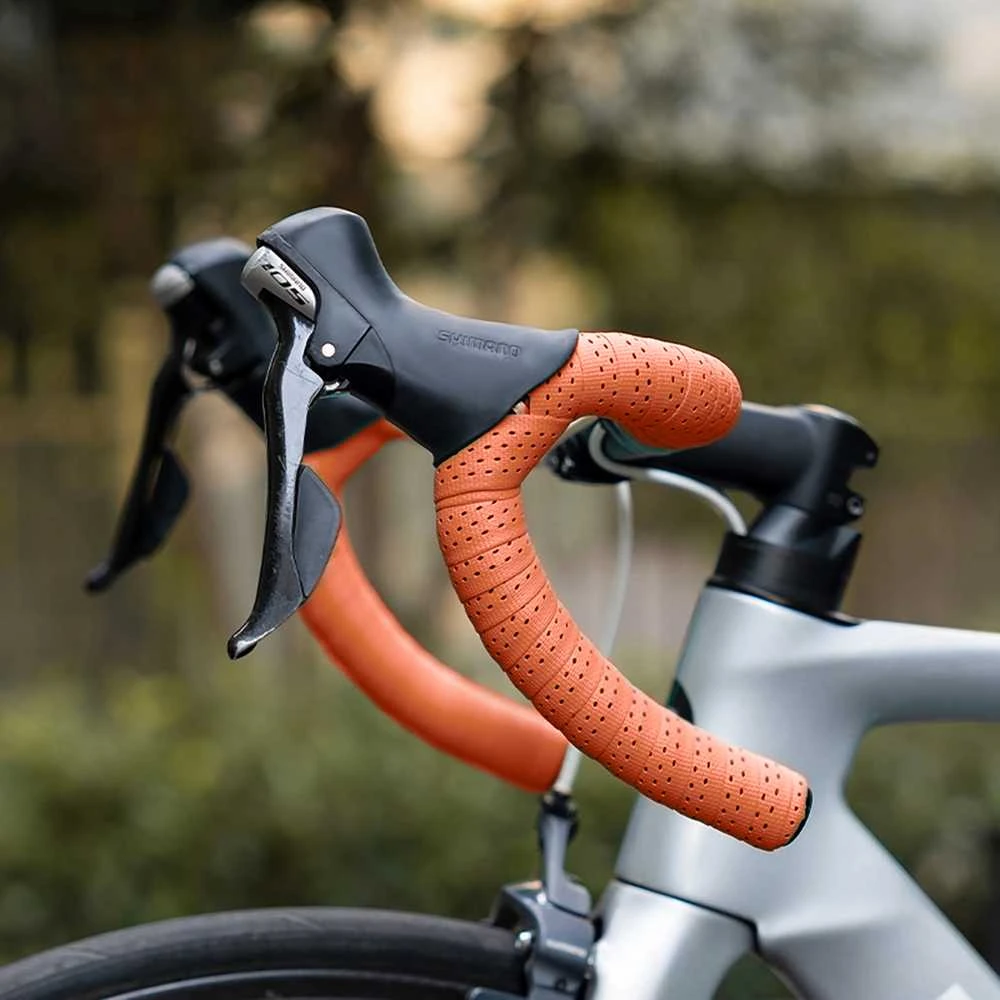 Rockbros Perforated Silicone dviračio vairo juosta – oranžinės spalvos