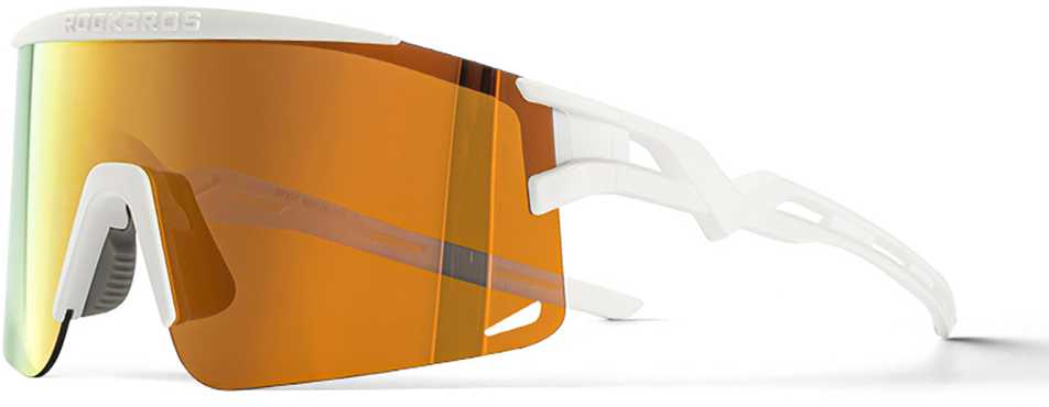 Rockbros Polarized dviratininko akiniai su UV apsauga ir Corrective Insert – baltos spalvos