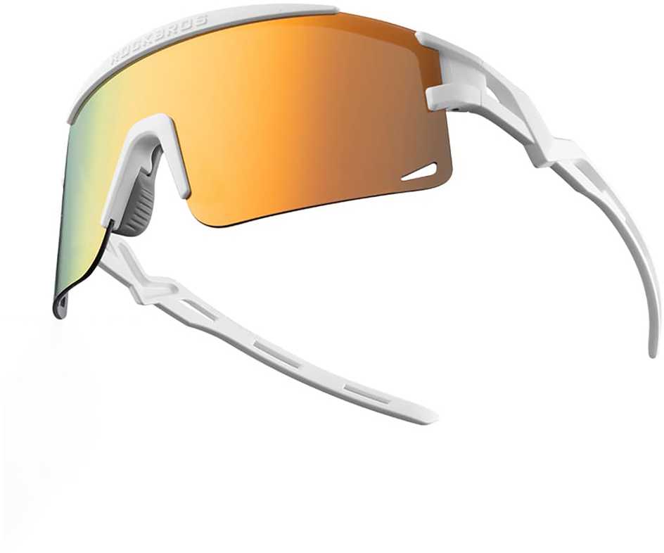 Rockbros Polarized dviratininko akiniai su UV apsauga ir Corrective Insert – baltos spalvos