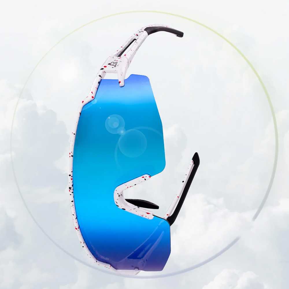 Rockbros Polarized dviratininko akiniai su UV apsauga ir Corrective Insert Mėlyna Lenses – baltos spalvos