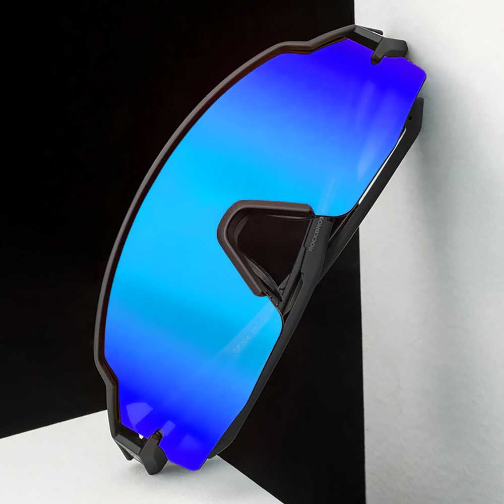 Rockbros Polarized dviratininko akiniai su UV apsauga ir Corrective Insert Mėlyna Lenses – juodos spalvos